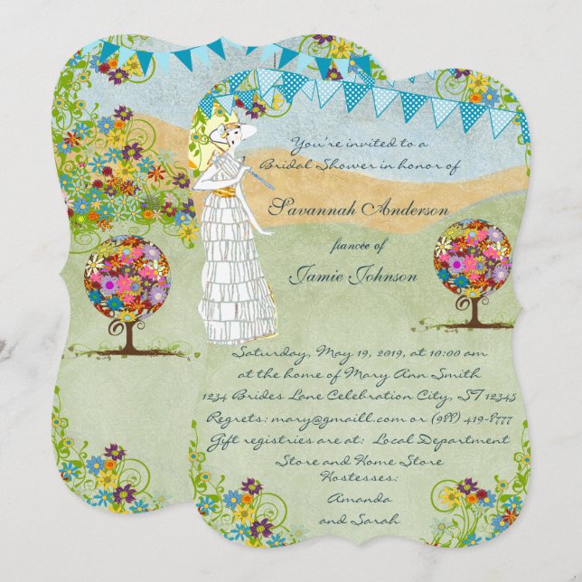 Cercle Forêt Magique d'Amour Mariage Invitations (Devant / Derrière)