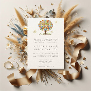 Cercle Forêt Magique d'Amour Mariage Invitations