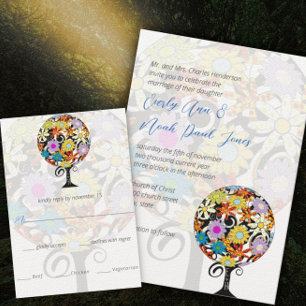 Cercle Forêt Magique d'Amour Mariage Invitations