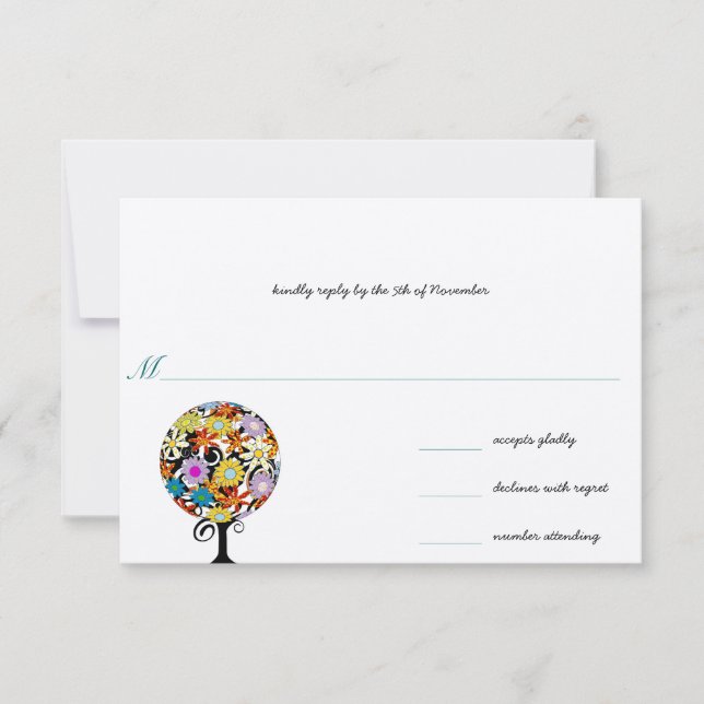Cercle Forêt Magique d'Amour Mariage Invitations (Devant)