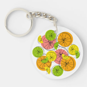 Cercle porte - clé Citrus Monogram double face