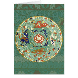 Cercle vert bleu chinois vintage