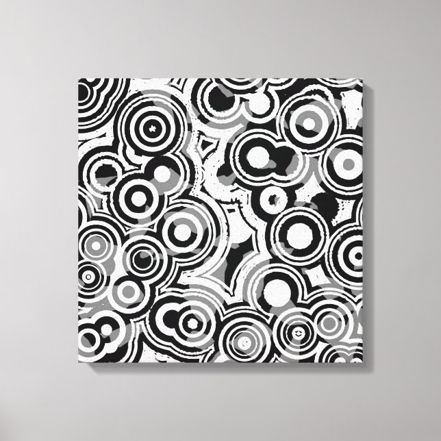 Cercles abstraits toile enveloppée (Recto)