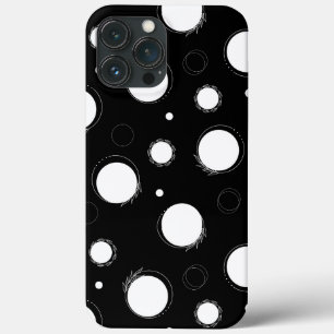 Cercles blancs, noir backround iPhone / coque ipad