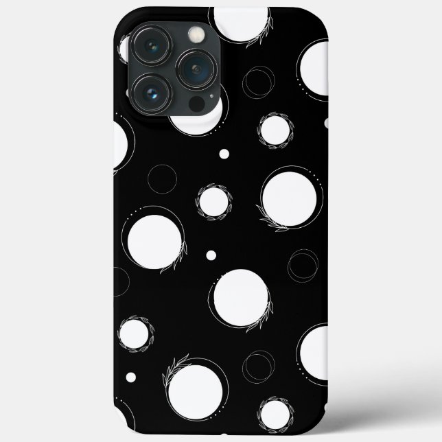 Cercles blancs, noir backround iPhone / coque ipad (Verso)