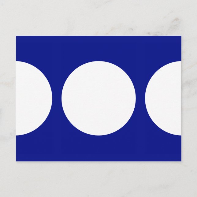 Cercles blancs sur carte postale bleue (Devant)