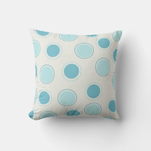 Cercles bleus sur Coussin MOJO blanc