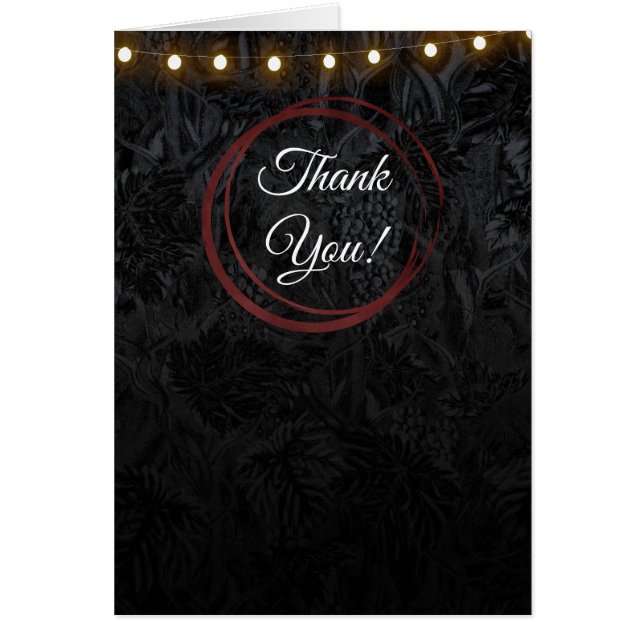 Cercles de vin rouge noir moderne et chic Merci cl (Devant)