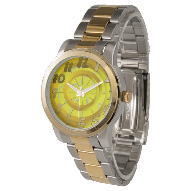 Cercles d'or Boucles jaunes montre de temps (Incliné)
