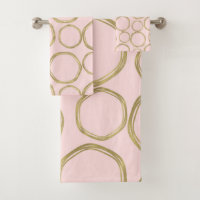 Cercles Dorés & Rose Éclairci Moderne Tendance