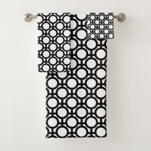 Cercles et lignes Abstraits noirs en blanc