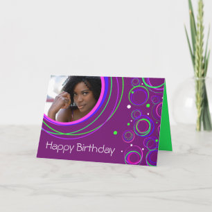 Cercles funky "votre image\" carte d'anniversaire 