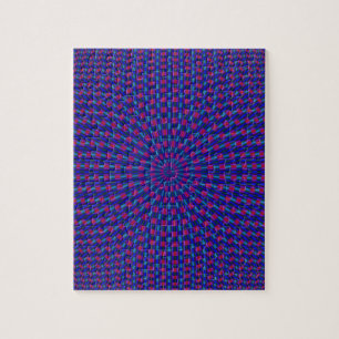 Cercles géométriques bleus et rouges Puzzle