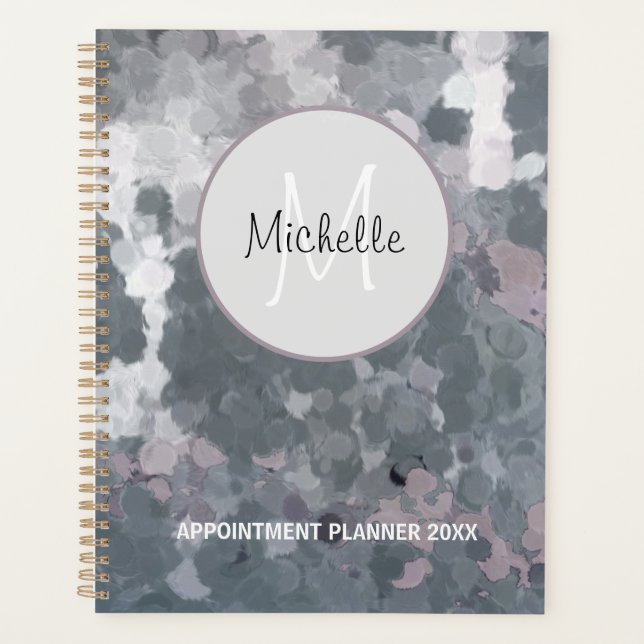 Cercles gris rose moderne Personnalisation géométr (Devant)