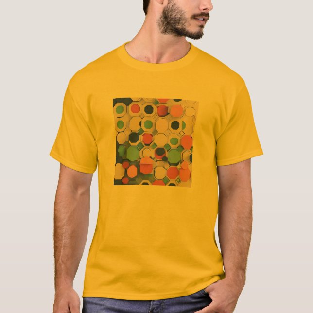 Cercles hexagones : T-shirt géométrique (Devant)