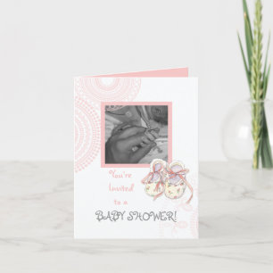 Cercles 'n Booties, Baby Girl Shower Invitation