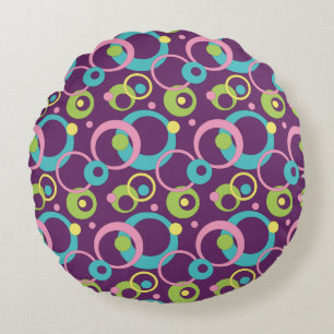 Cercles pourpres Funky Coussin rond