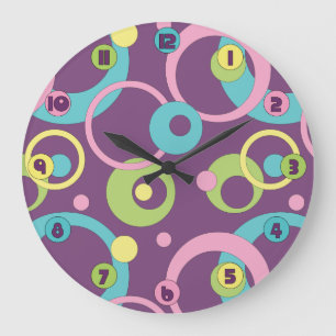 Cercles pourpres Funky Horloge