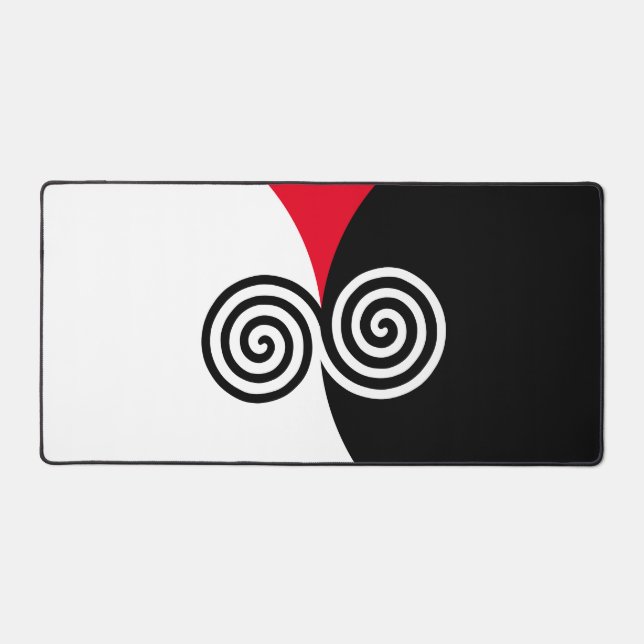 Cercles spiraux Abstraits en rouge et blanc noir (Recto)