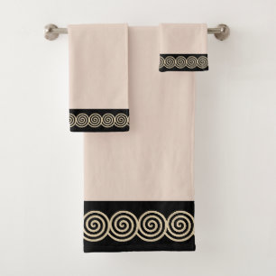 Cercles spiraux Abstraits sur Towe Bain Noir & Bei