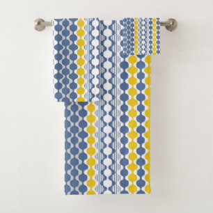 Cercles, vagues, lignes, moutarde jaune, blanc, bl