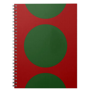 Cercles verts gras sur Carnet rouge