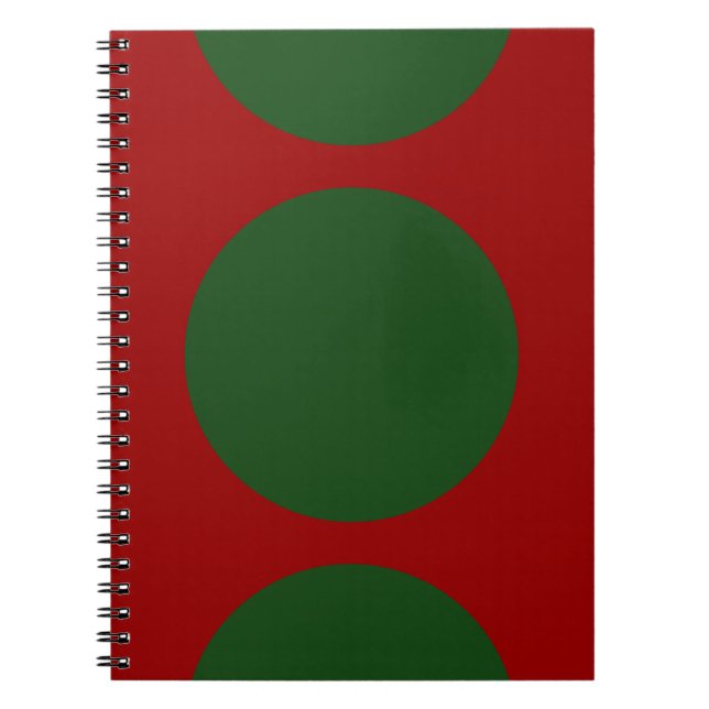 Cercles verts gras sur Carnet rouge (Devant)