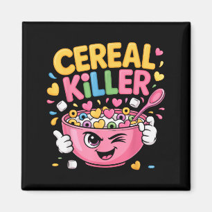 Cereal Killer Cartoon-Schale Lustiger Frühstück  Magnet