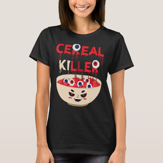 Cereal Killer Food Pun Spaß Kostüm Funny Hallowe T-Shirt (Vorderseite)