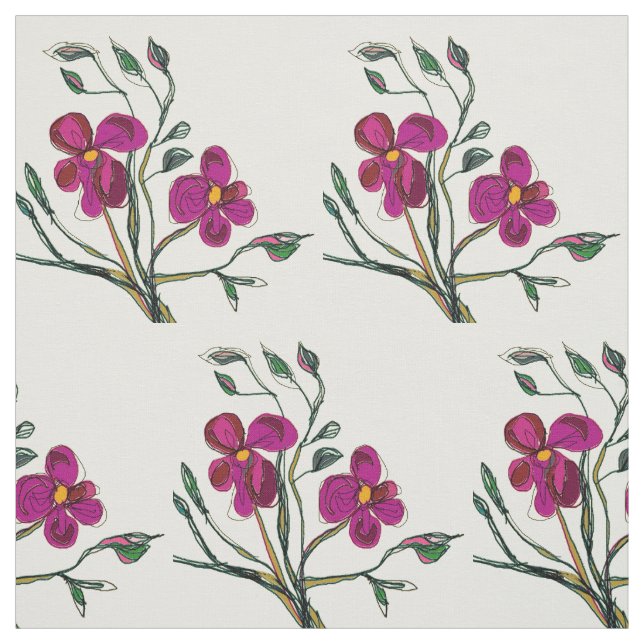 Cerealien Rosa Blume Aquarell > Blumenstoffe Stoff (Muster)