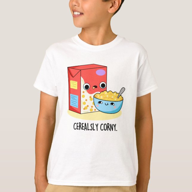 Cerealsly Corny Funny Milk Cereal Puff T-Shirt (Vorderseite)