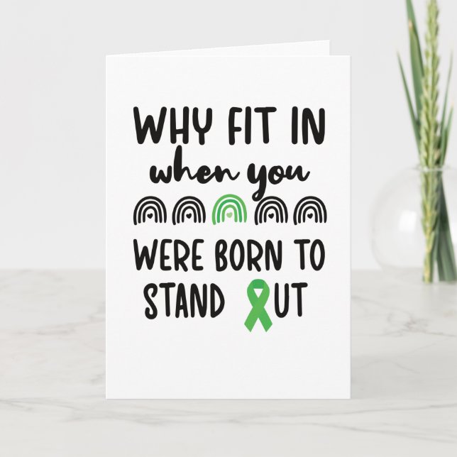 Cerebral Palsy Bewusstsein CP Warrior Green Ribbon Karte (Vorderseite)