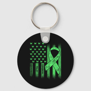 Cerebral Palsy Cp Awareness Usa Flag Warrior Survi Schlüsselanhänger