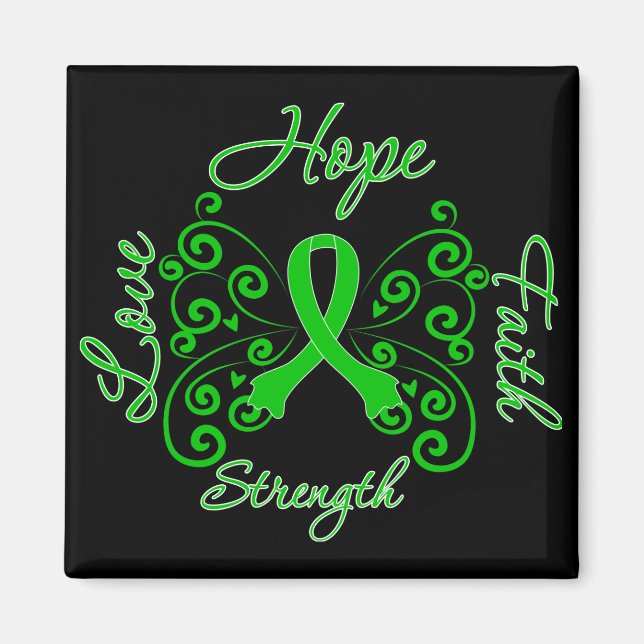 Cerebral Palsy Hope Motto Butterfly Magnet (Vorne)