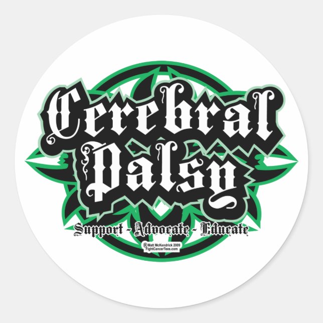 Cerebral Palsy-Stamm Runder Aufkleber (Vorderseite)