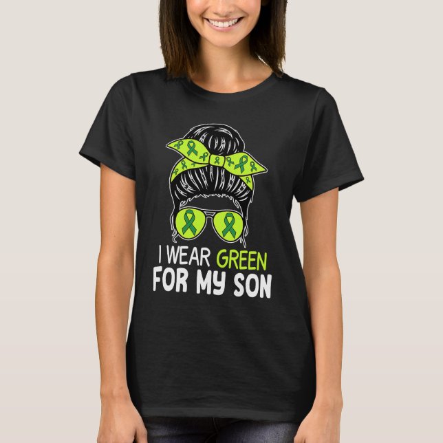 Cerebral Palsy Wear Green for Son Messy Bun CP for T-Shirt (Vorderseite)