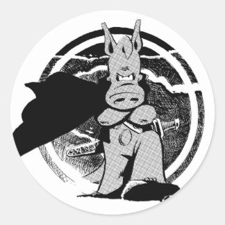 Cerebus mit Kap-Aufkleber Runder Aufkleber