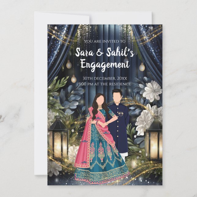 Cérémonie de la bague invitation invitation Fiança (Devant)