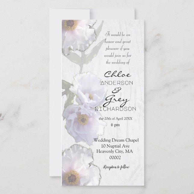 Cérémonie de Mariage corrigée Invitation avec des  (Devant)