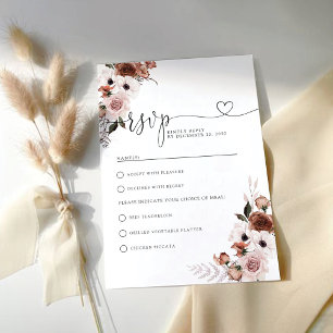 Cérémonie de Mariage de soie Florale Carte RSVP