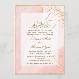 Cérémonie de Valima Nikah Faire-part de mariage Or