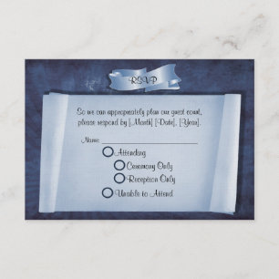 Cérémonie d'engagement bleu Cartes RSVP personnali