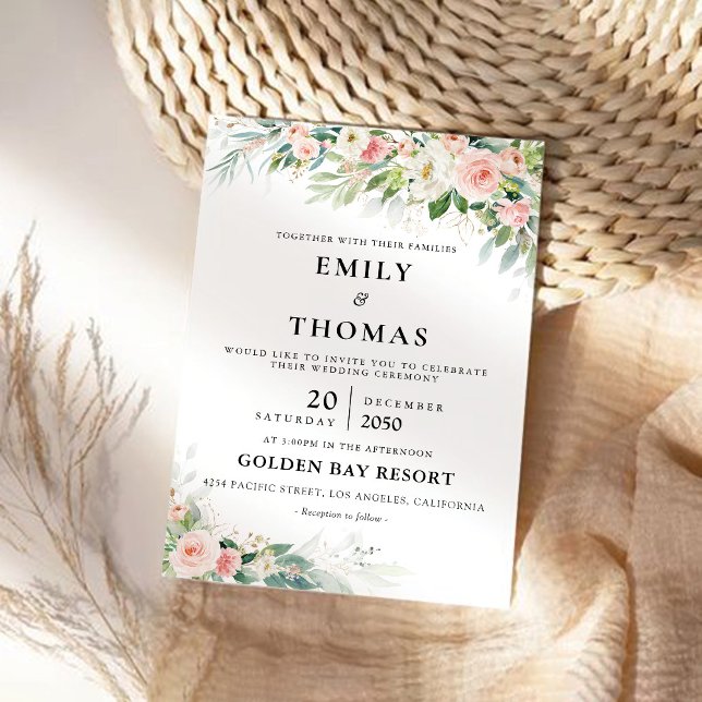 Cérémonie Mariage Ethereal Blush Invitation (Créateur téléchargé)