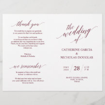 Cérémonie mariage Programme Élégance moderne Bourg