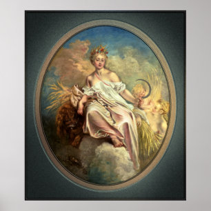 Ceres (Sommer) von Antoine Watteau Poster