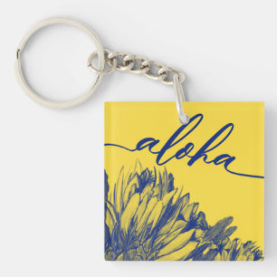 Cereus Aloha Jaune et Bleu Carré Mini Porte - cl