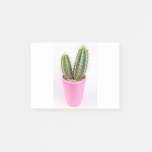 Cereus cactus in einem rosa Topf Post-it Klebezettel