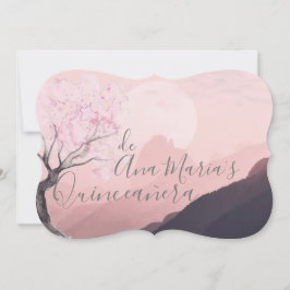 Cerezo japonés rosa y definitivamente brumosas einladung