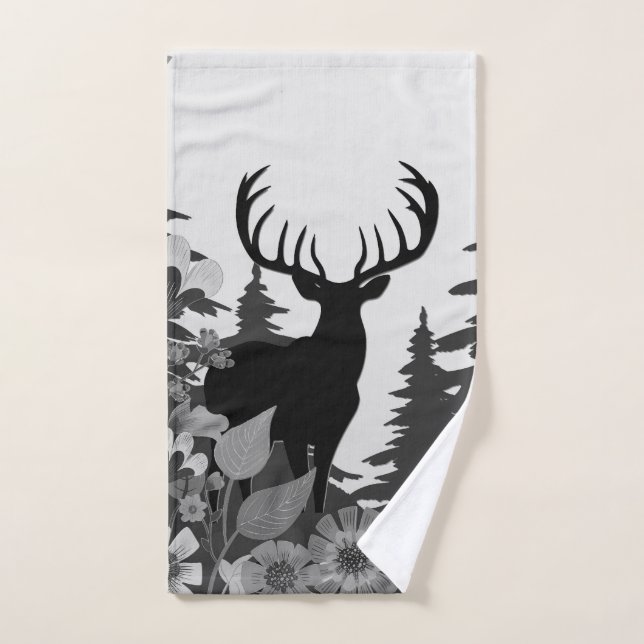 Cerf avec grand rack hors forêt (Serviette à main)
