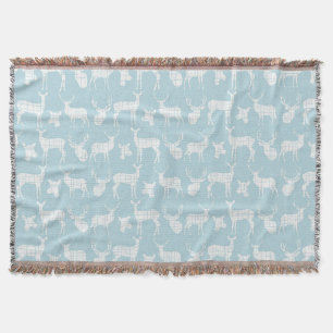 Cerf blanc sur la couverture à lancer bleu
